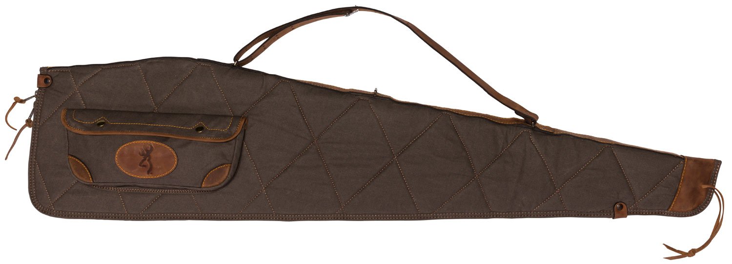 Browning Lona Canvas Leather 48" Scoped Rifle Case 6.0 Quilted 9 oz 100% Cotton Shell