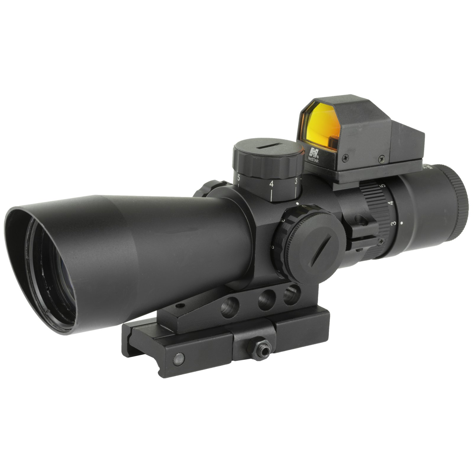 NcStar STM3942GDV2 3-9x42 Scope with Red Dot, MIL-Dot Reticle, QD Mount