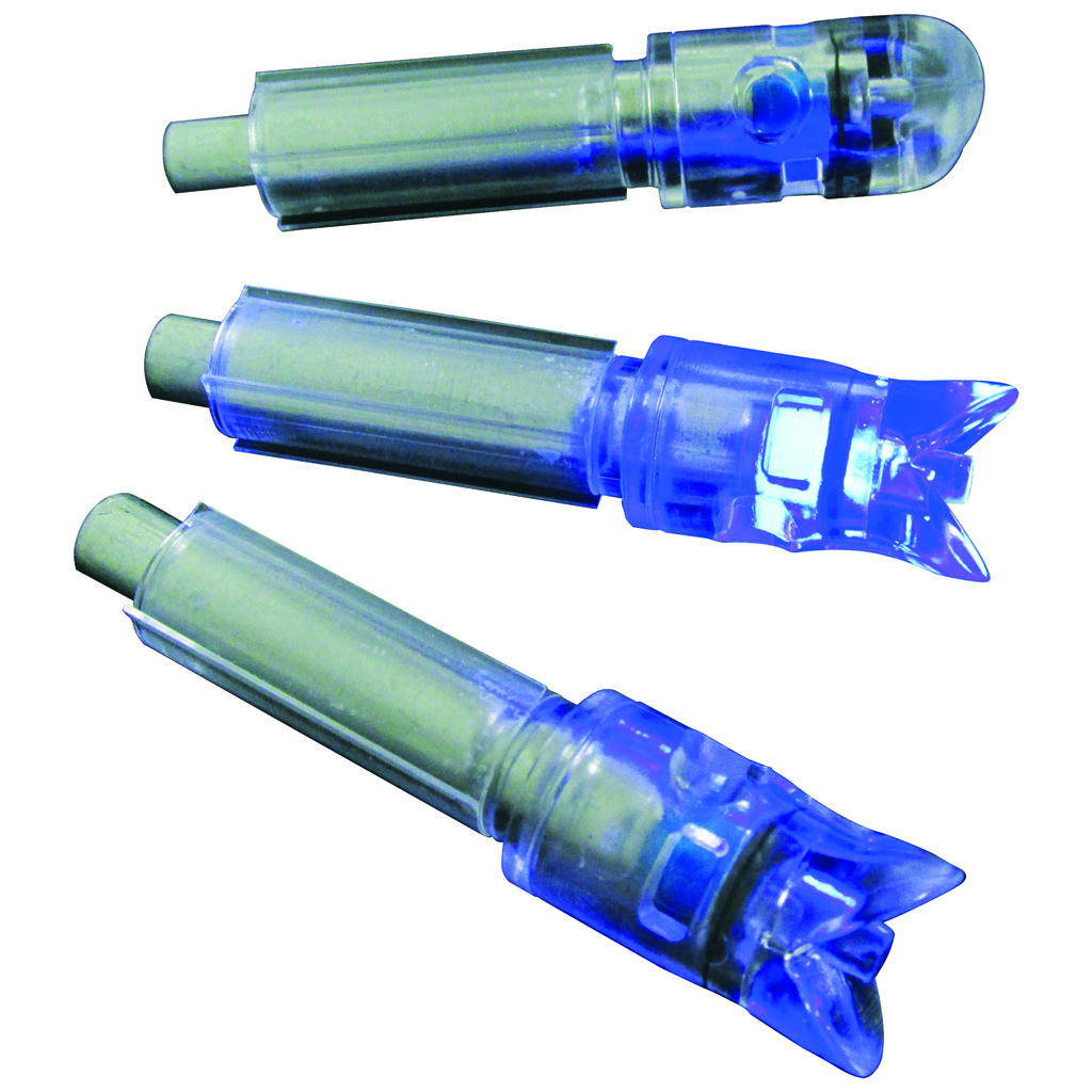 GWS 7400 Blue Lighted Crossbow Nocks, 3-Pack, .297-.302 I.D Bolt Size, 30 Grains Each