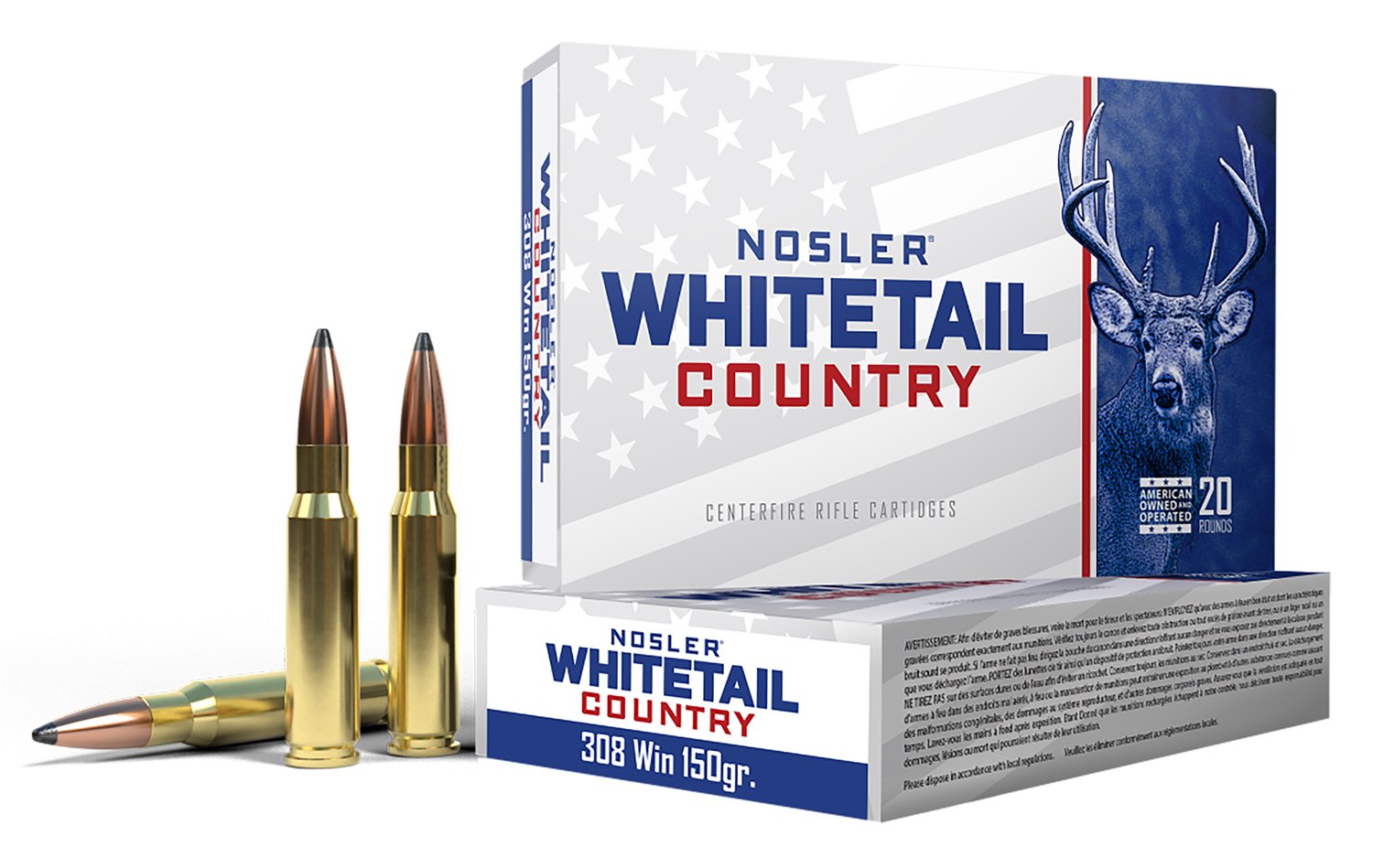 Nosler Whitetail Country Rifle Ammunition .308 Win 150gr SP 20/ct - Nosler - 308 WINCHESTER
