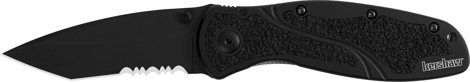 Kershaw 1670TBLKST Blur Tanto Knife Black Serrated Stainless Steel Blade - Kershaw - TANTO