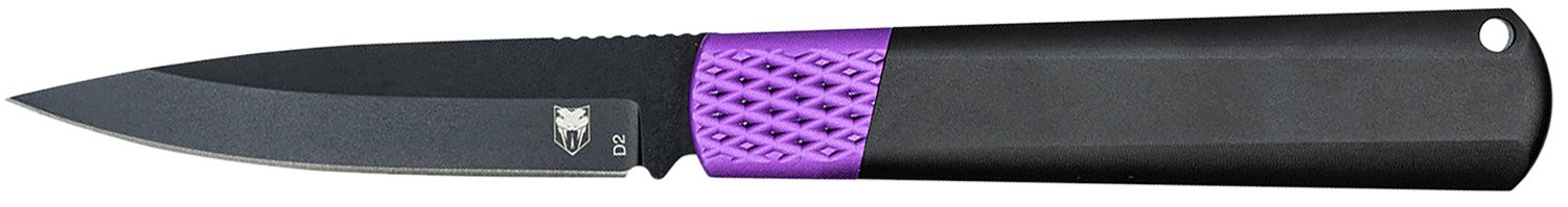 Buy CobraTec CTWOLVERINEBLK Gideon 3" D2 Blade Black/Purple Handle Knife online
