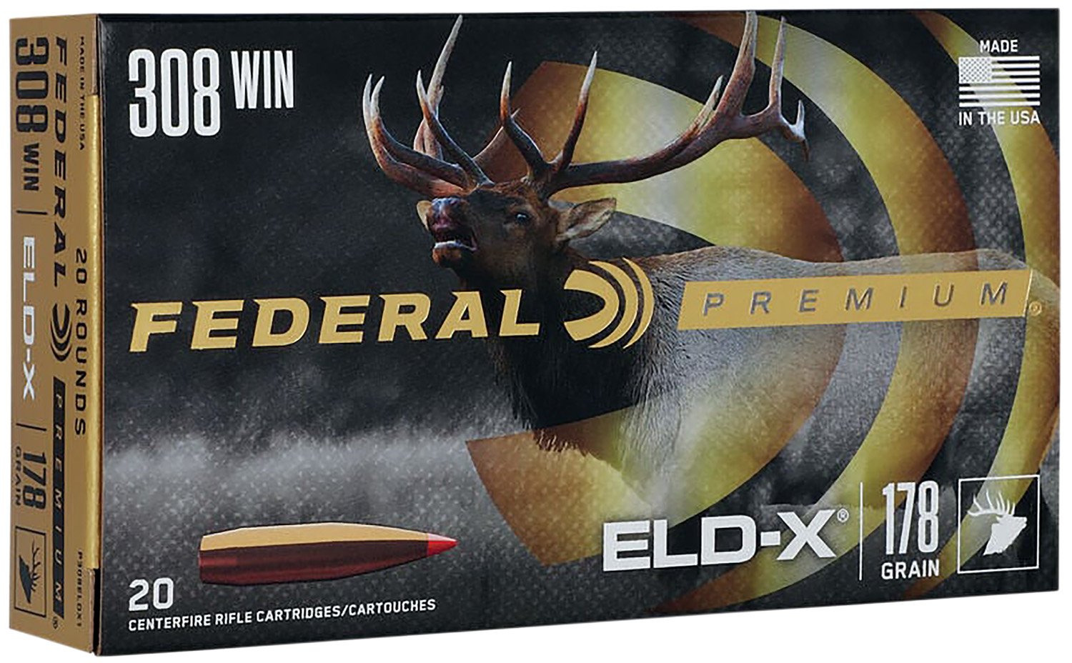 Federal P308ELDX1 308 Win 178 Grain ELD-X 20 Rounds Box - Federal Premium Ammunition - EXTREMELY LOW DRAG-EXPANDING