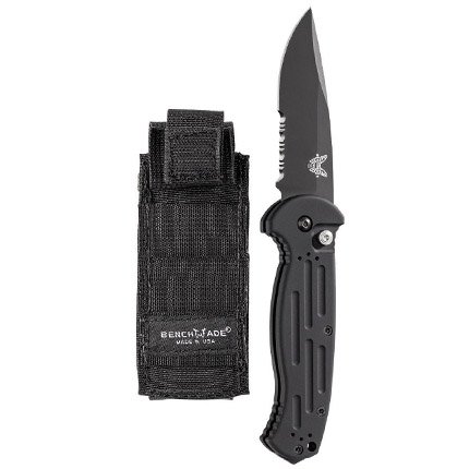 Benchmade AFO II Auto Knife, Serrated Drop Point, Black 9051SBK