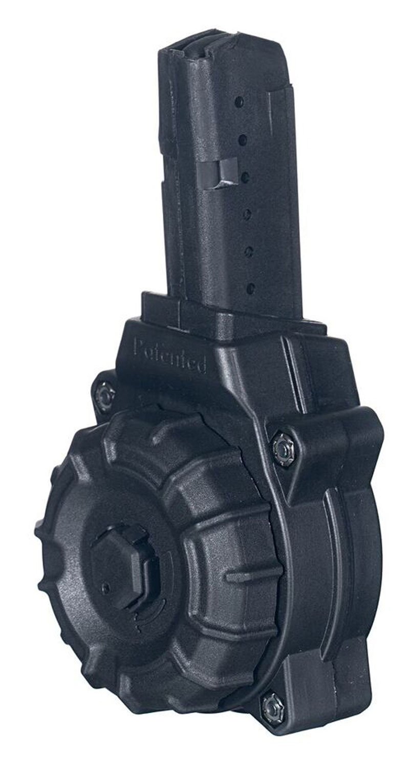 ProMag DRMA26 9mm Luger 30rd Drum Magazine Black DuPont Zytel Polymer
