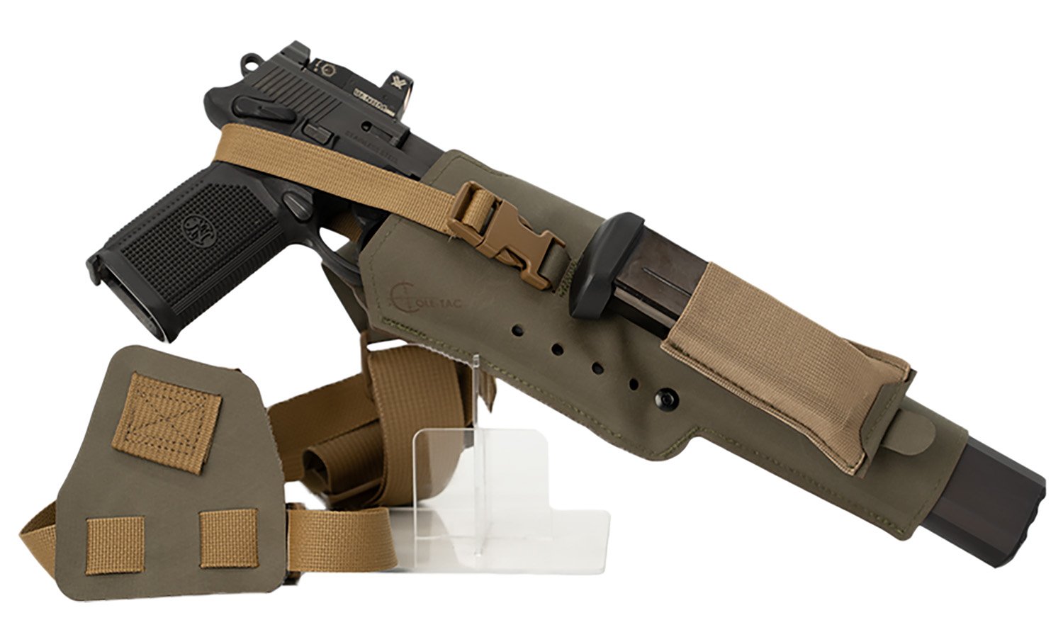 Cole-tac VWX105 Varmint Wrangler XL Pistol Holder Chest Ranger Green Right Hand - Cole-Tac - RANGER GREEN