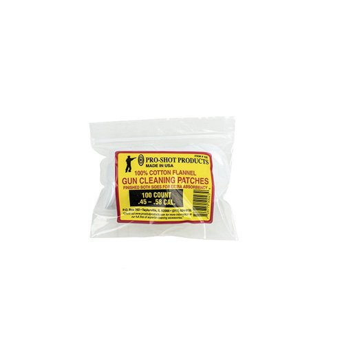 Pro-Shot Cotton Flannel Patches 2.5" Round .45-.58 Caliber Black Powder - 100 Pack - Pro-Shot Products - .45-.58