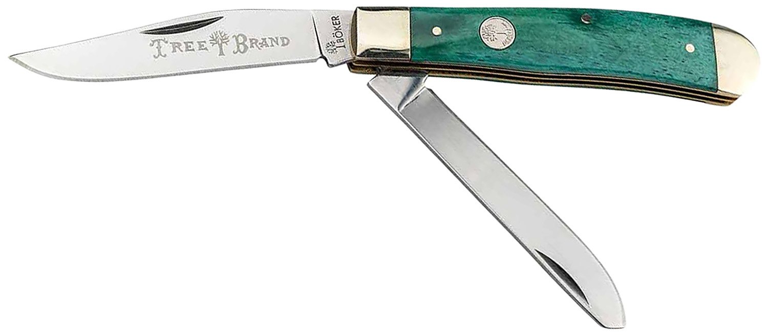Boker 110829 Trapper 2.0 D2 Steel Clip Point Green Bone Handle 4.25" - Boker - CLIP POINT/SPEY