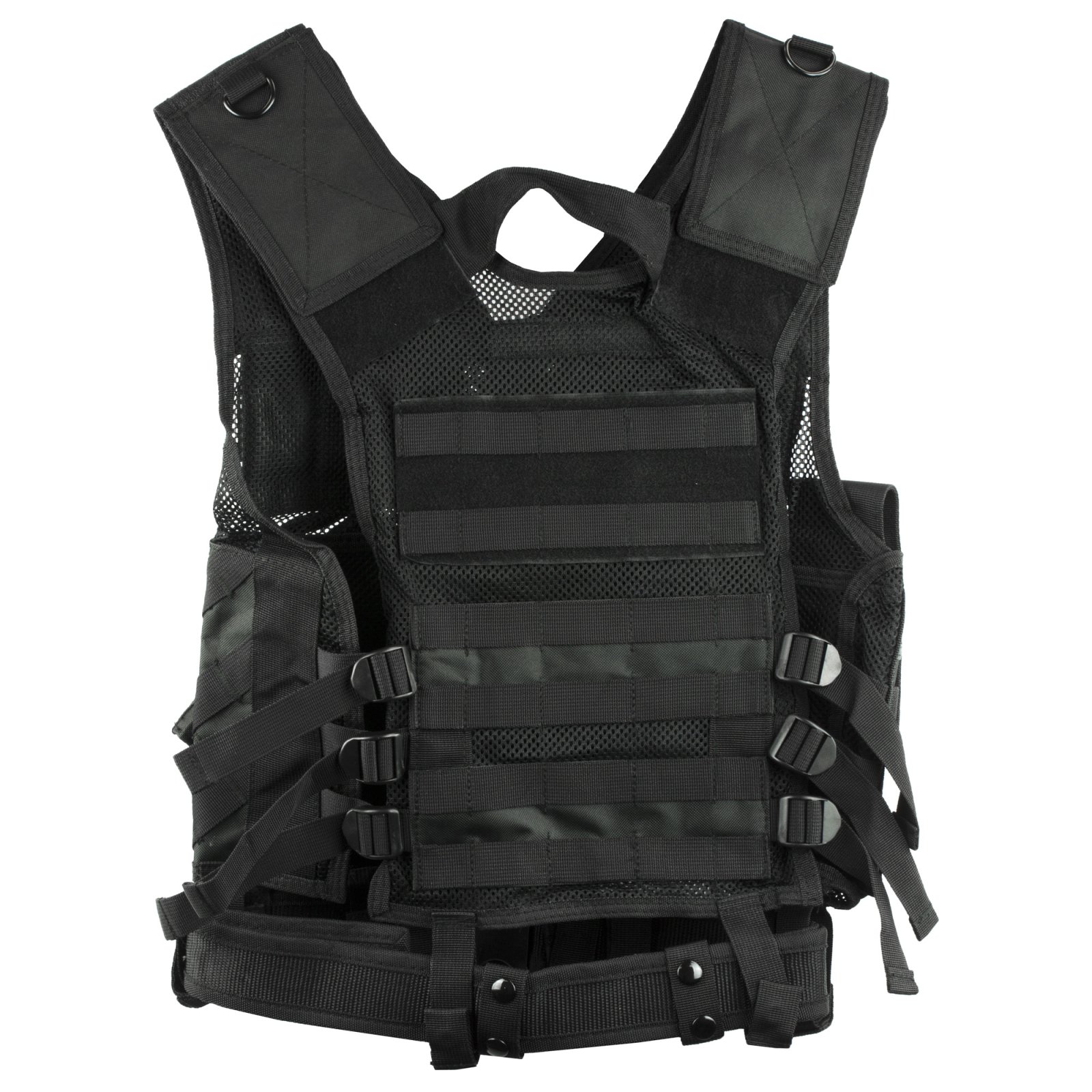 NcSTAR CTV2916B Tactical Vest Black PVC Mesh Adjustable Med-2XL