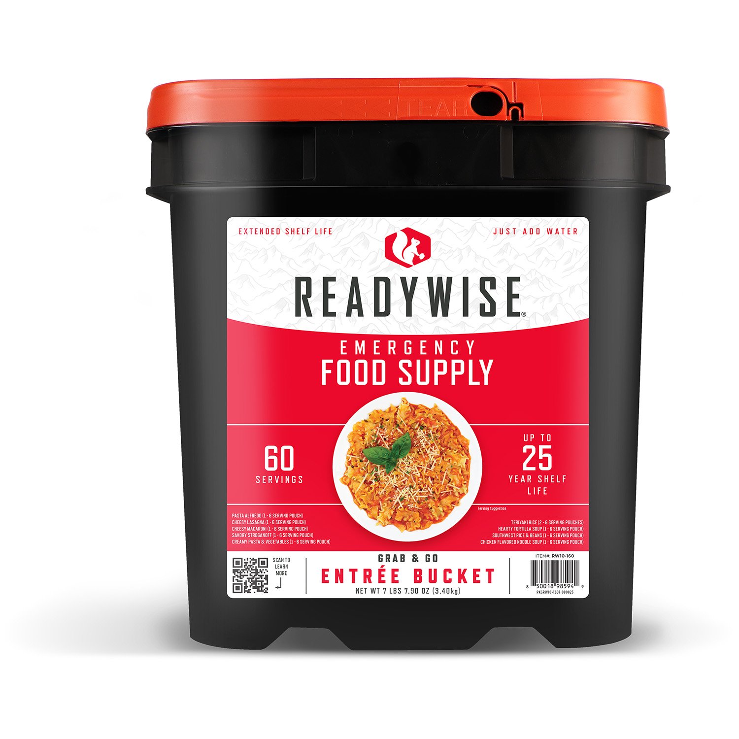ReadyWise RW10160 Grab N Go Bucket Freeze Dried Entrees 60 Servings per - Wise Foods, Inc. - EMERGENCY FOOD KIT