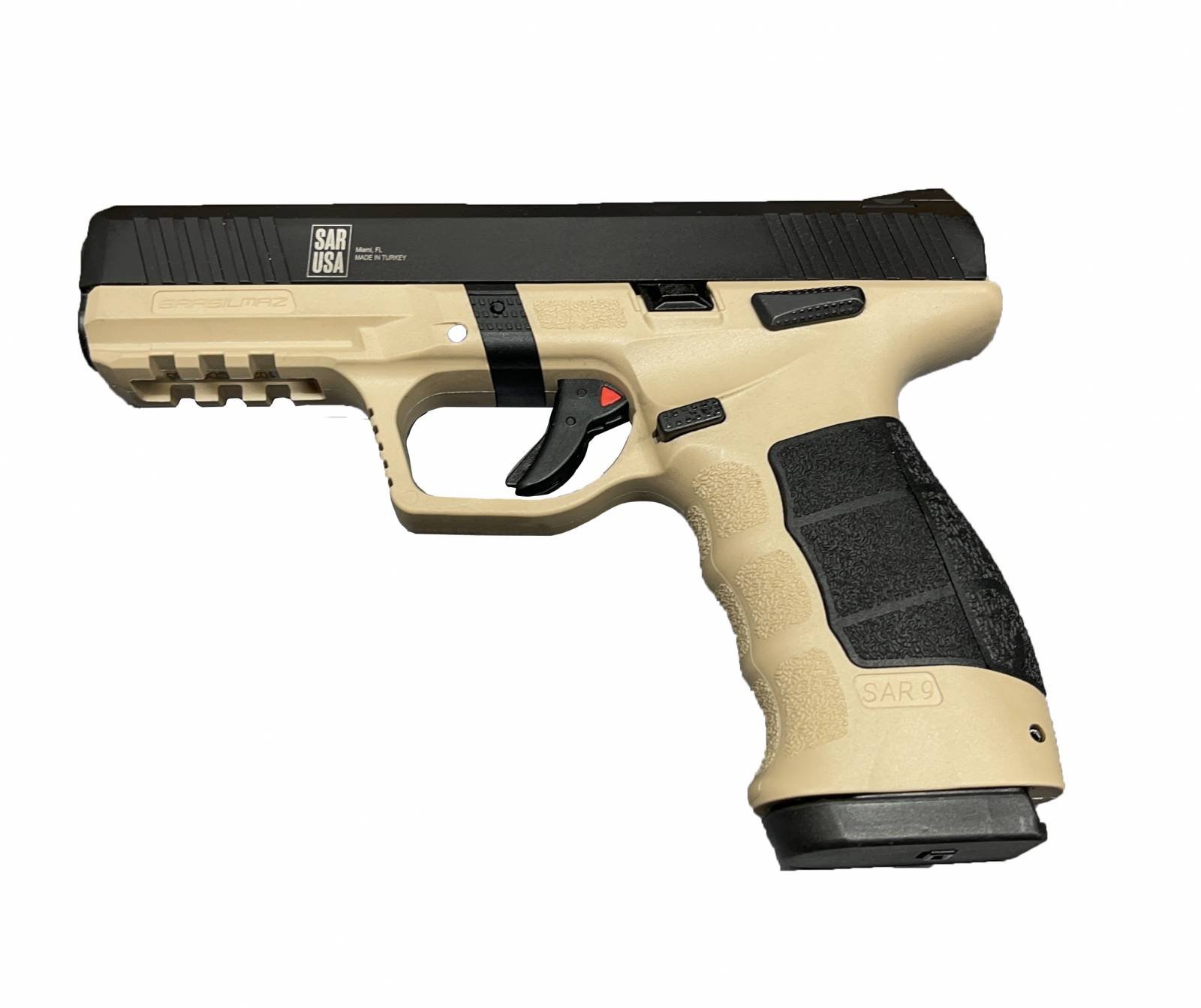 SAR9 METE Safari 9mm Pistol, Tan/Black, 4.4" Barrel - SAR USA - 9MM