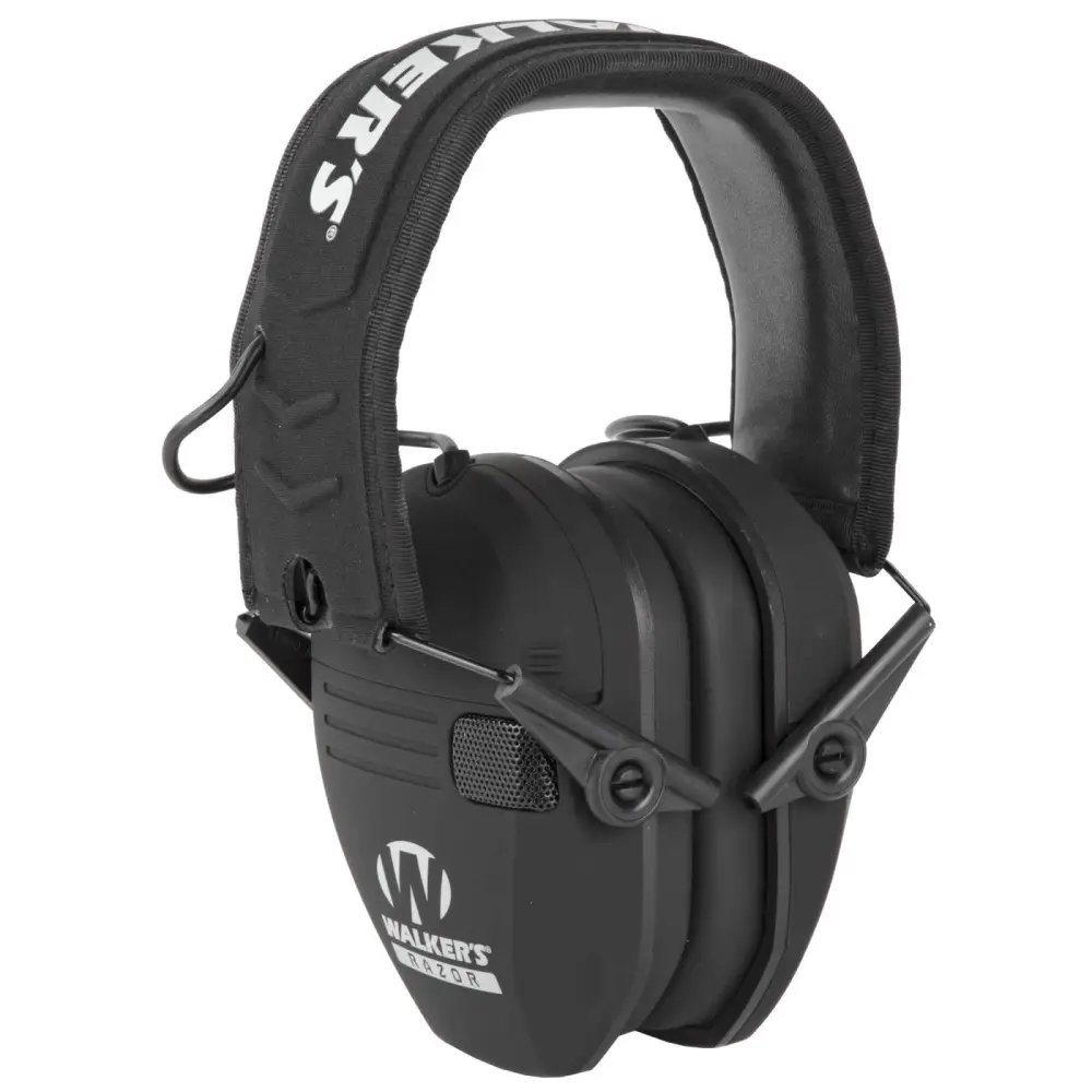 Walkers Game Ear / GSM Outdoors Razor Slim Electronic Muff - Black - Walker's - BLACK