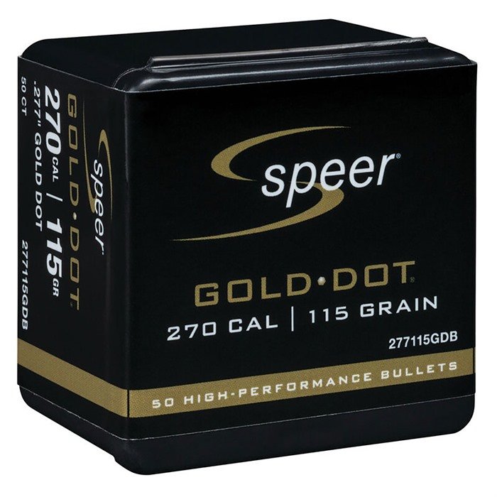 Speer 277115GDB 270 Cal 115GR Gold Dot Soft Point Bullets 50/Box