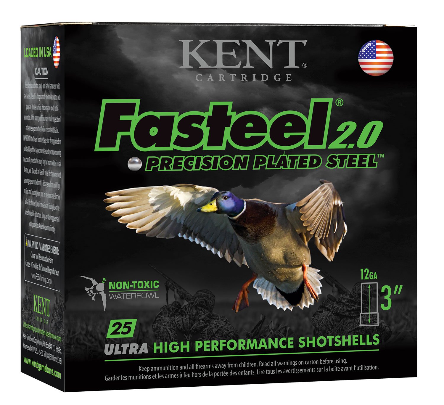 Kent Cartridge K123FS403 Fasteel 2.0 12 Gauge 3" 1 3/8 oz 3 Shot 25...