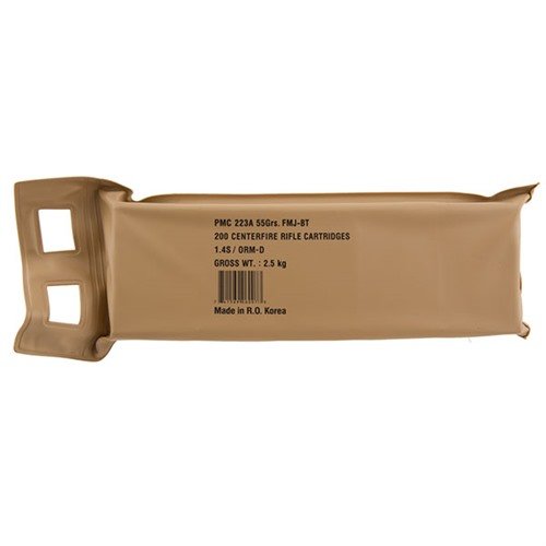 PMC 223A 55gr FMJ BT Ammo 200 Rounds Battle Pack - PMC - 223 Remington