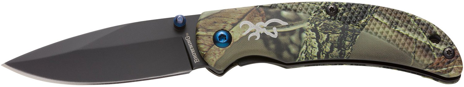 Browning Prism 3 Folding Knife Camo 1.0 - 7Cr17MoV Stainless Steel Blade, Aluminum Handle