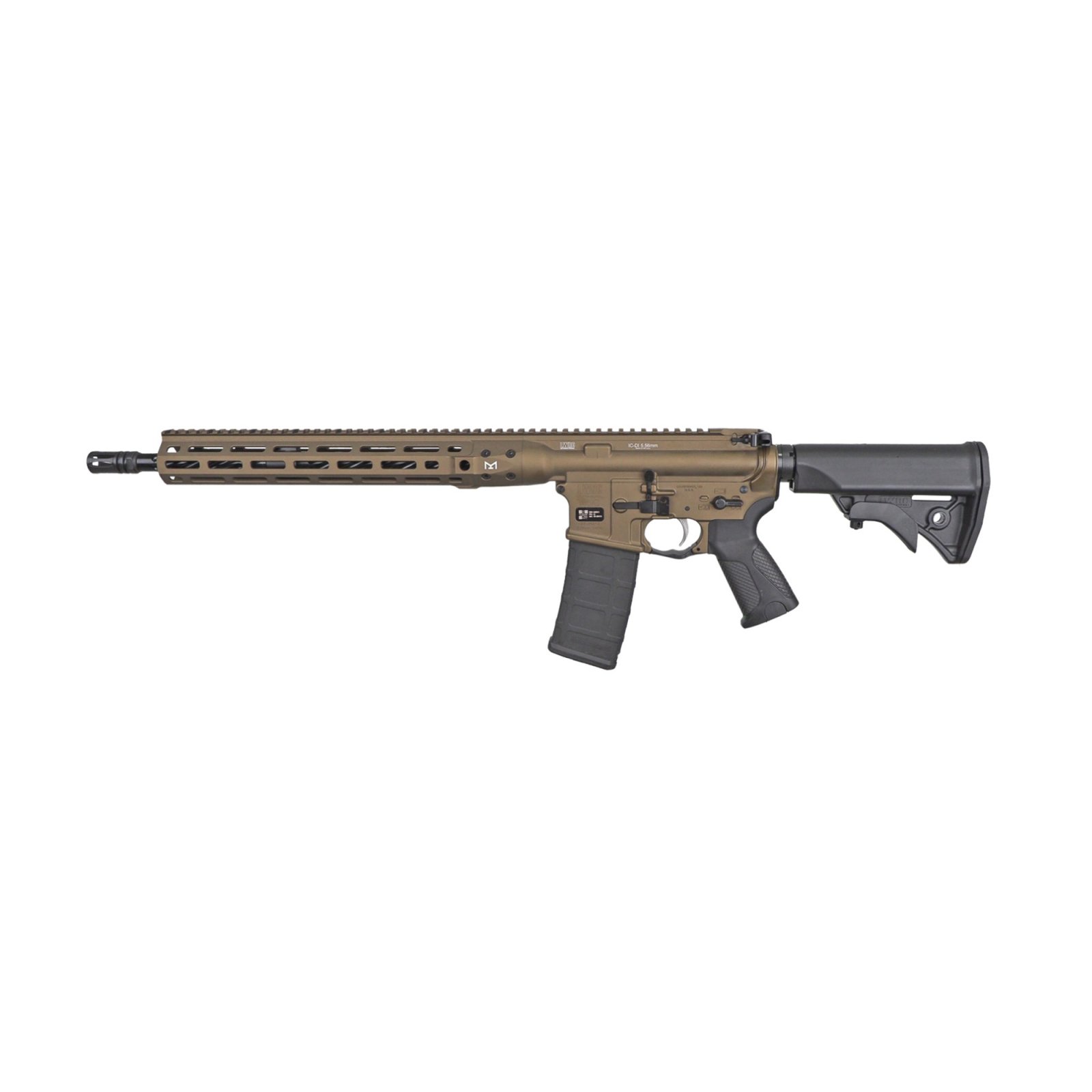 LWRC ICDIR5BB16ML 5.56 NATO Rifle, 16.1" Fluted Barrel, Burnt Bronze