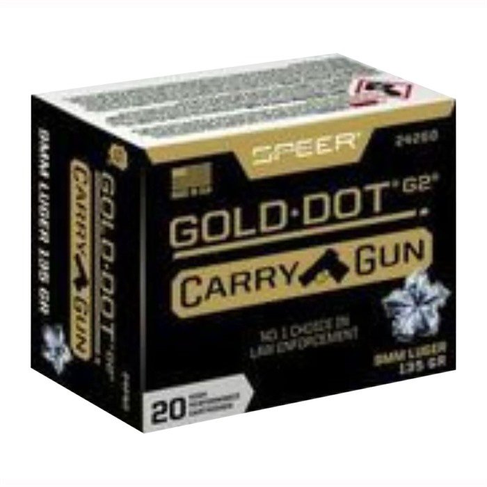 Speer Gold Dot Carry Gun 9mm Luger 135gr JHP 200 Rounds