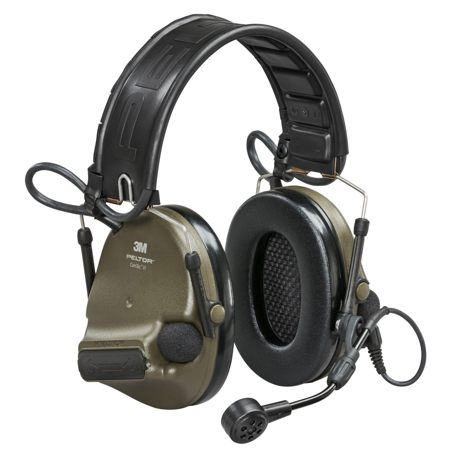 3M/Peltor ComTac VI Defender Electronic Earmuff Matte Finish Olive Drab
