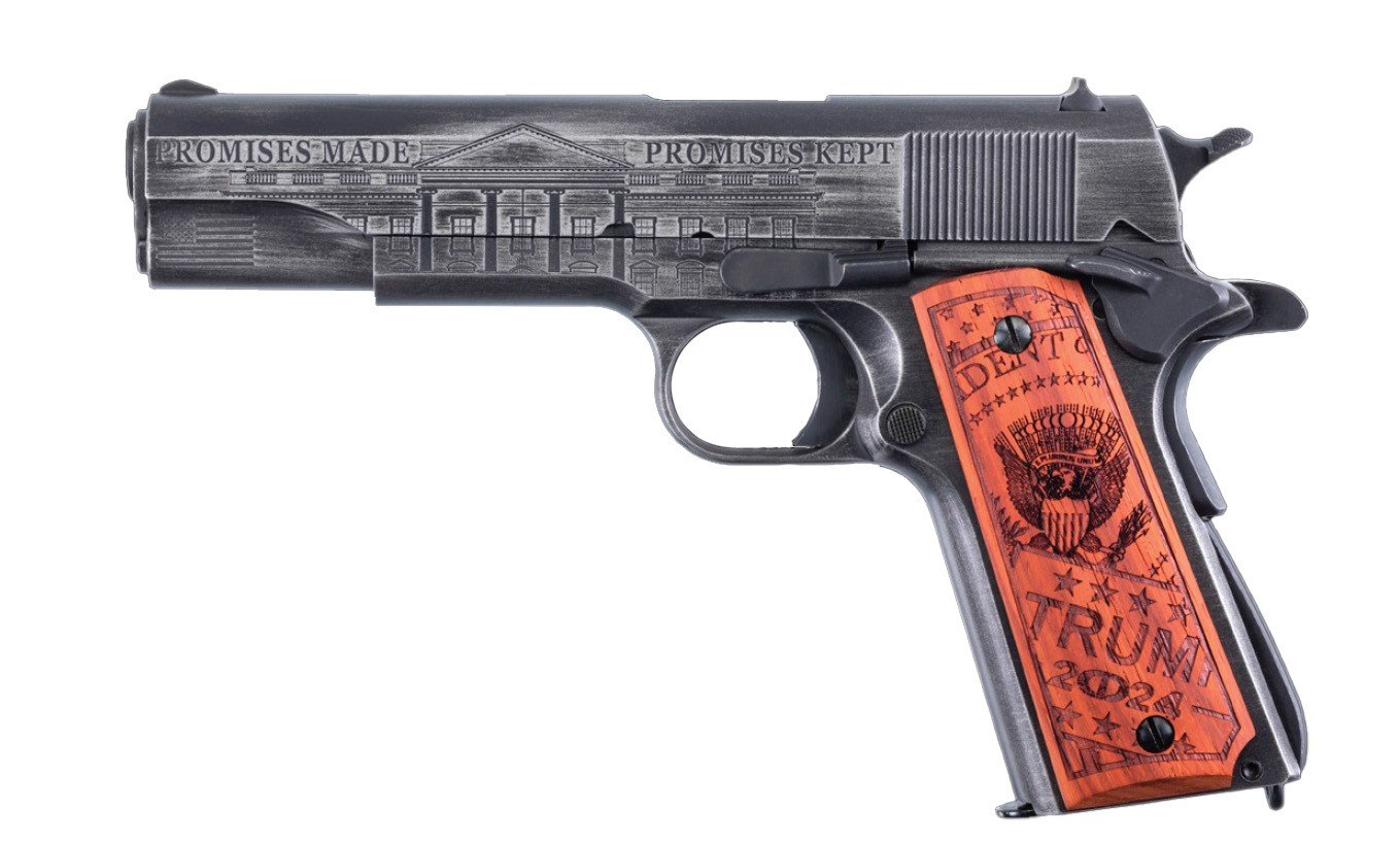 Auto-Ordnance 1911 Trump Save America .45 ACP 5 in Barrel 7 Round Black Cer - Auto-Ordnance - 45 ACP