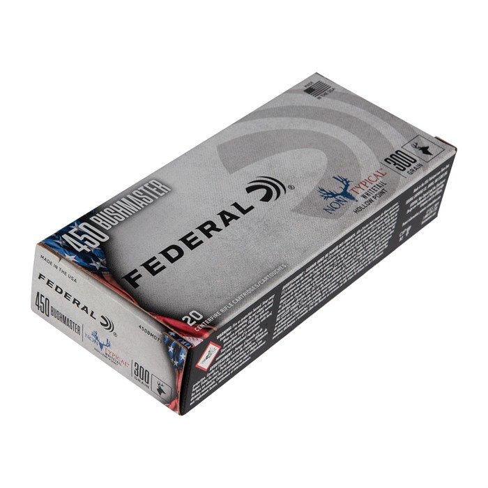 Federal 450BMDT1 450 Bushmaster 300gr Jacketed Hollow Point Hunting Ammunition - 20 Pack - Federal Premium Ammunition - 450 BUSHMASTER