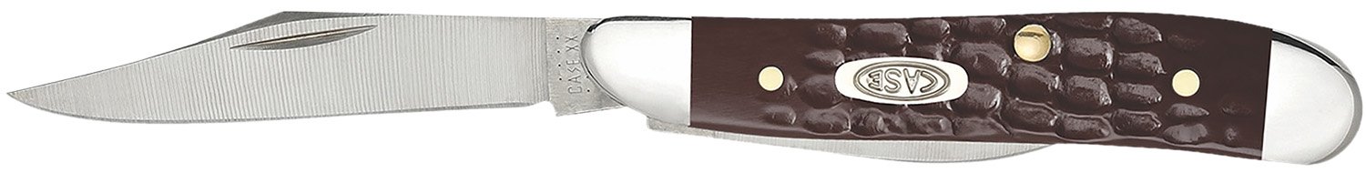 Case Peanut 00046 Folding Knife 2 Blade 2.88 in Brown Synthetic - Case Cutlery - CLIP/PEN