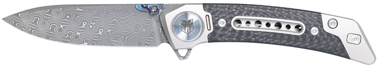 CobraTec CTEMPDAMDNS Emperor Titanium Carbon Fiber Frame Lock Knife - Cobra Enterprises of Utah - DROP POINT