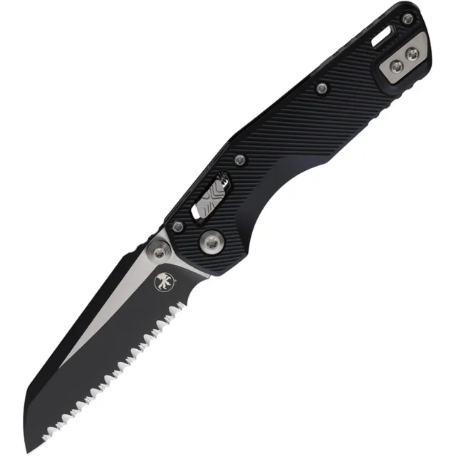 Microtech 210M-3FL Mini MSI 3.19 In Wharncliffe Full Serrated Black