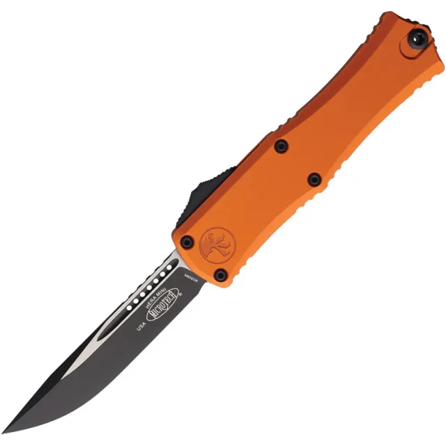 Microtech Hera II Mini 2.96 In SE Black Orange Aluminum Handle