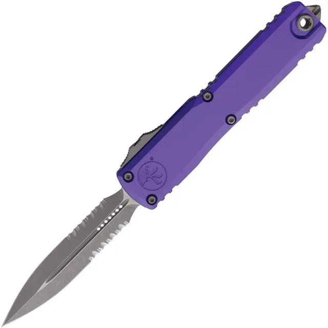 Microtech Ultratech Gen IV 3.55 In D/E Partial Serrated Purple Apocalyptic