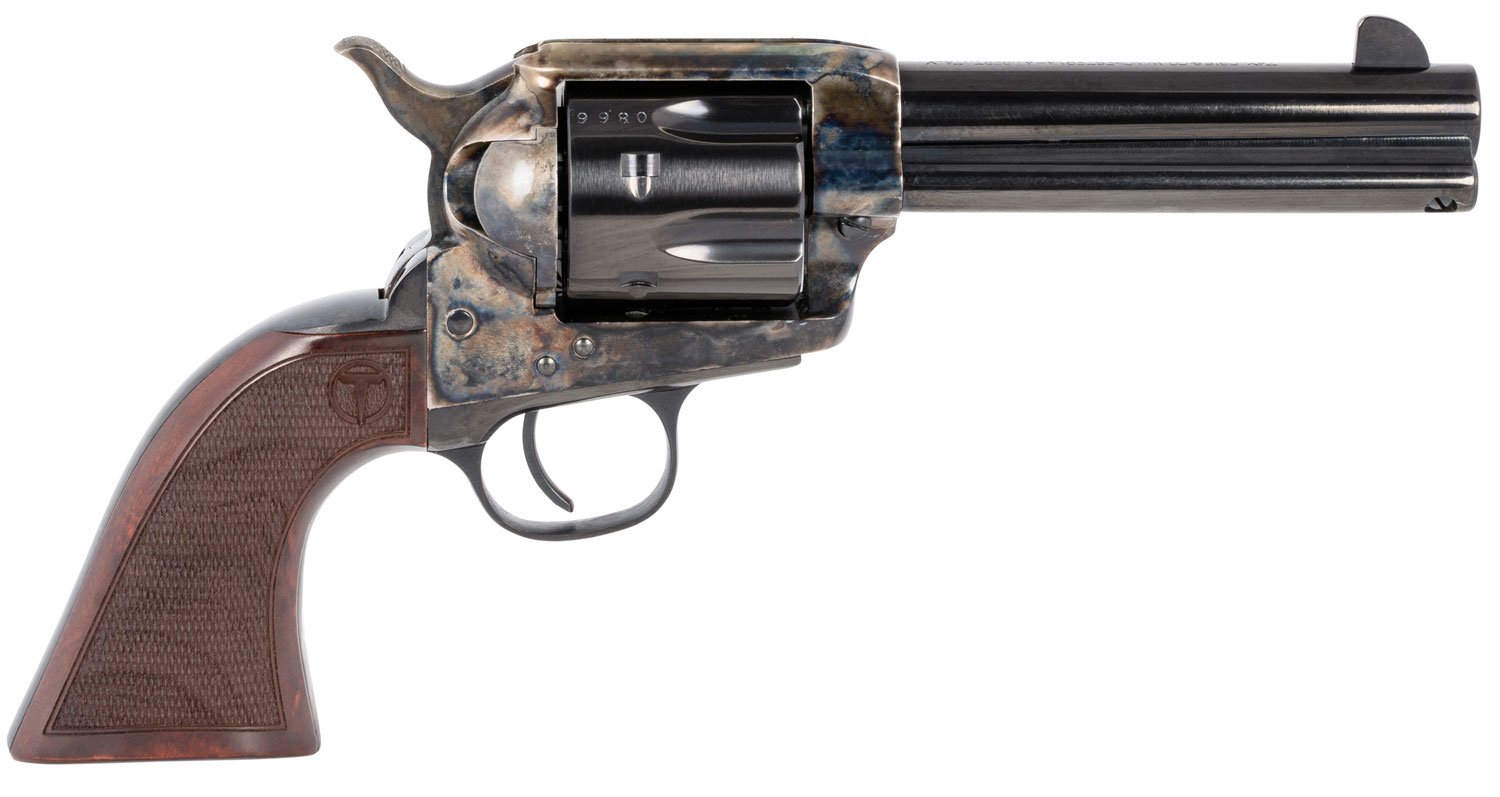 Taylor's & Co Smoke Wagon 45 LC Revolver 4.75" Barrel 6rd Blued Walnut - Taylor's & Company - 45 Colt