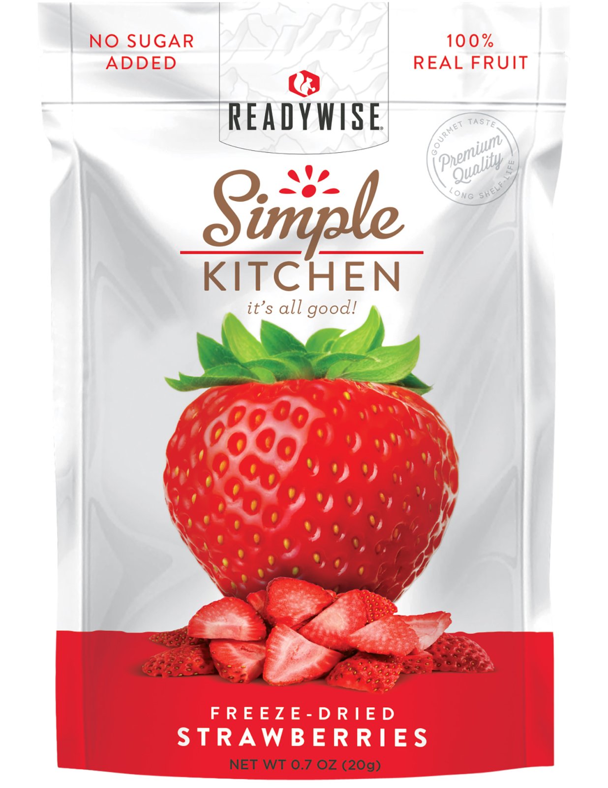 ReadyWise SK05006 Simple Kitchen Freeze-Dried Strawberry Pouch 6-Pack