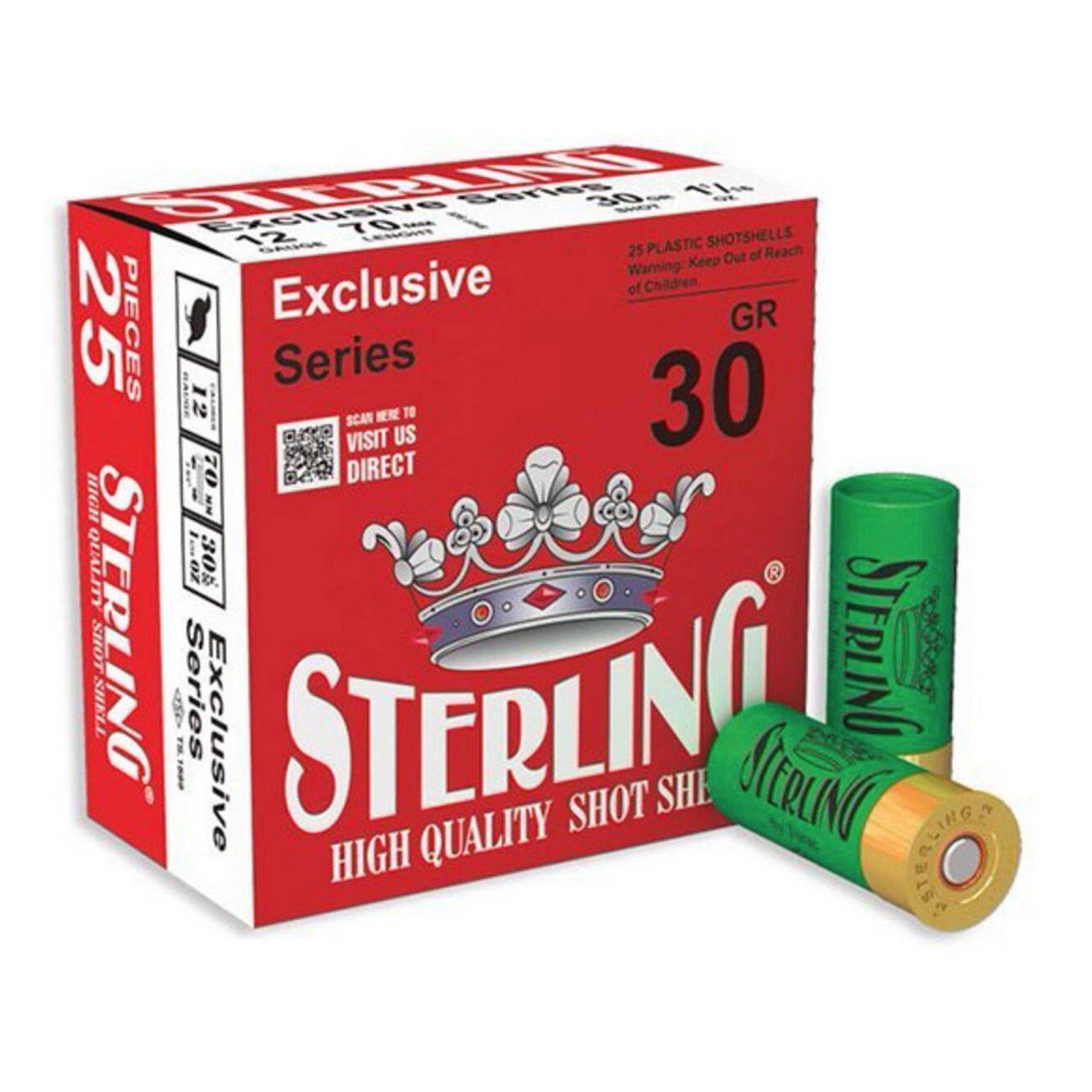 Sterling Exclusive Series 12 Gauge 2.75" #8 1 1/8 oz Shot Shell 25 Round