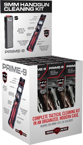 REAL AVID PRIME 9MM PISTOL CLEANING KIT 12PC.