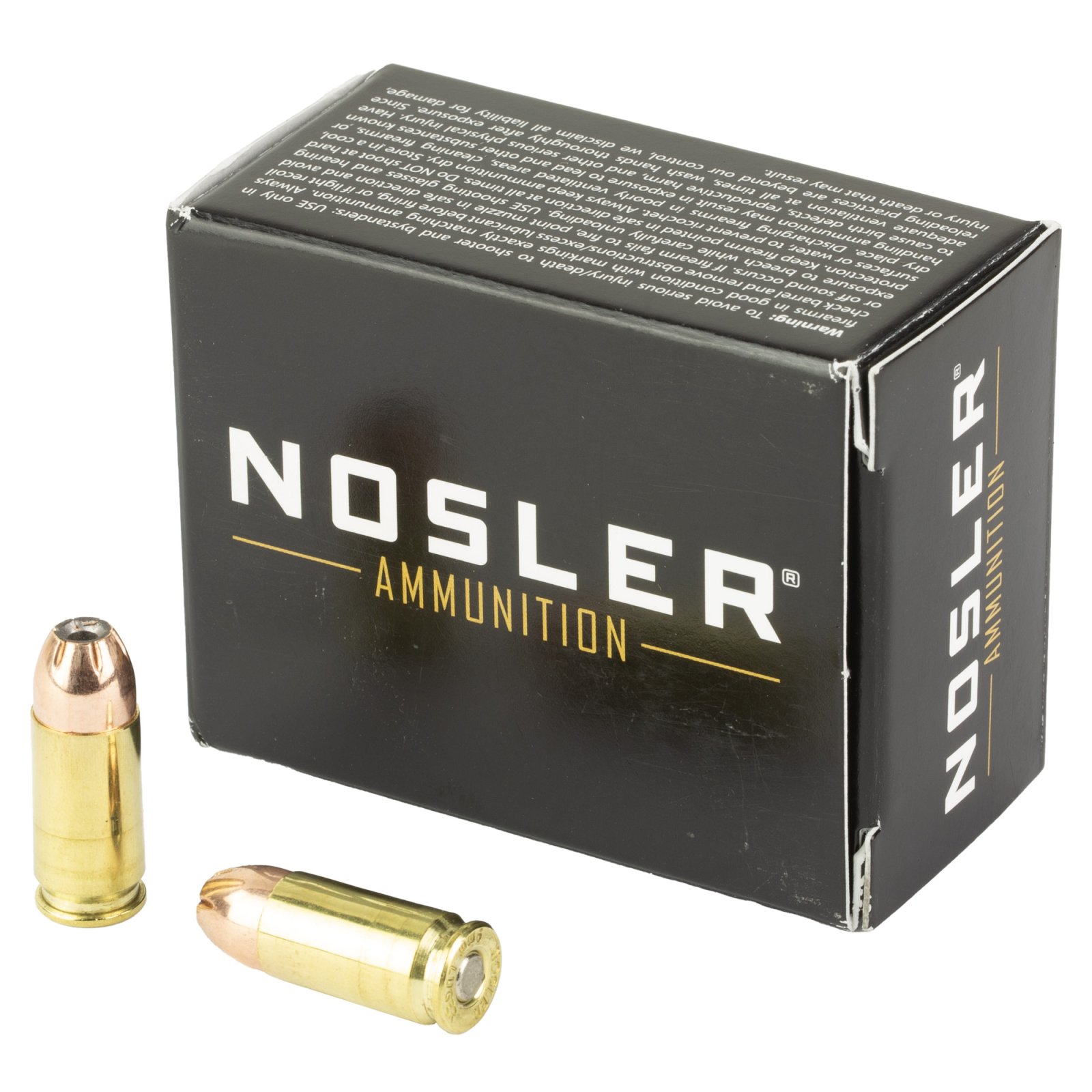 Nosler 51290 9mm Luger 147 Grain JHP 20 Rounds Brass Case