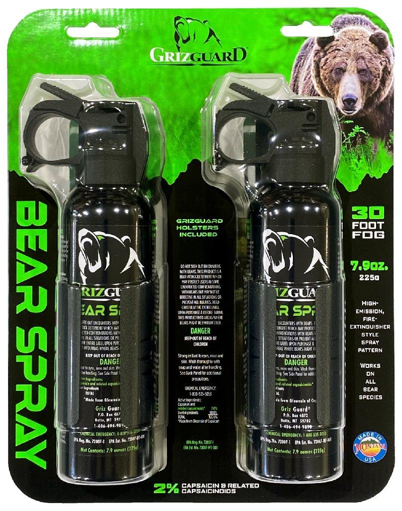 UDAP GrizGuard 225GG2 7.9oz Bear Spray 2-Pack with Holsters