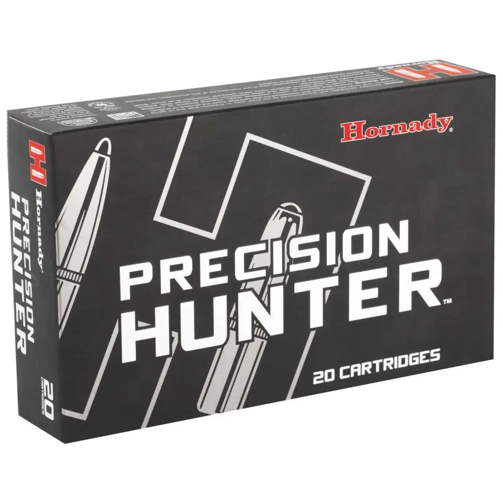 Hornady 82222 Precision Hunter 338 Win Mag 230 gr ELD-X 20 Per Box/ 10 Cs - Cartridge: 338 Winchester Magnum - Bullet: 230 gr ELD-X - SD: .288 - BC: .616 (G1) .310 (G7)