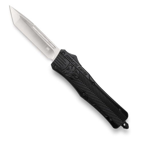 CobraTec MBCTK-1MTNS 3" Tanto Plain Edge Black Handle OTF D2 Steel - CobraTec Knives - TANTO
