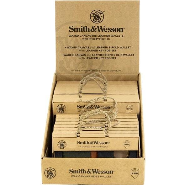 Buy Smith & Wesson Men's Wax Canvas Wallet Gift Set Display 12/ct online