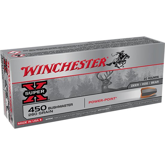 Winchester X4501 450 Bushmaster 260 Grain Power-Point 20 Rounds