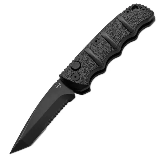 Buy BOK KALS MINI 2.5/CMB/TNTO/BLK BLACK ALUMIUM HNDL BOKER PLUS KALS MINI ALL BLK TANTO SER. D2, Alumium , Black, Button Auto online