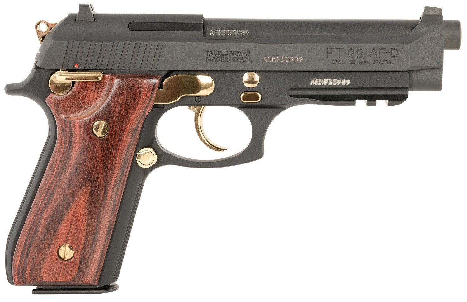 Taurus 1-920151GLD-HW1 92 9mm 17+1 5" Stainless Steel Gold Accents