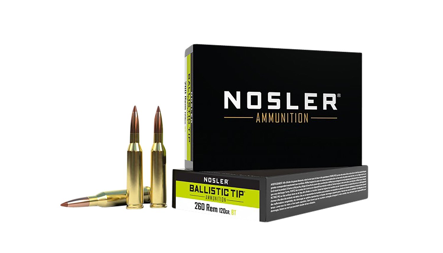 Nosler 40056 Ballistic Tip Hunting 260 Rem 120 gr Spitzer Bullet 20 Rounds - Nosler - SPITZER BALLISTIC TIP