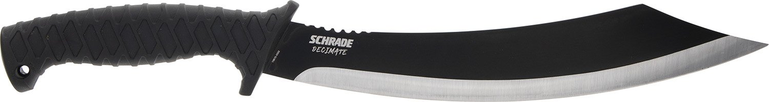 Schrade Decimate Parang 11.75" 3Cr13 Steel Rubberized Handle Black