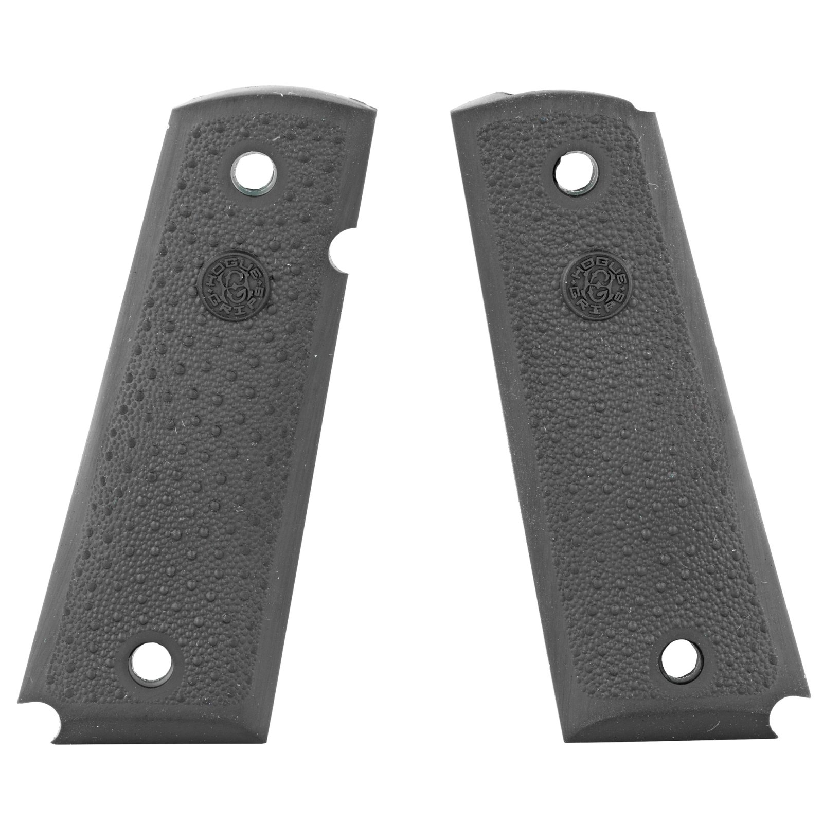 Hogue 45090 OverMolded Grip Panels Black Rubber for 1911 Government - Hogue