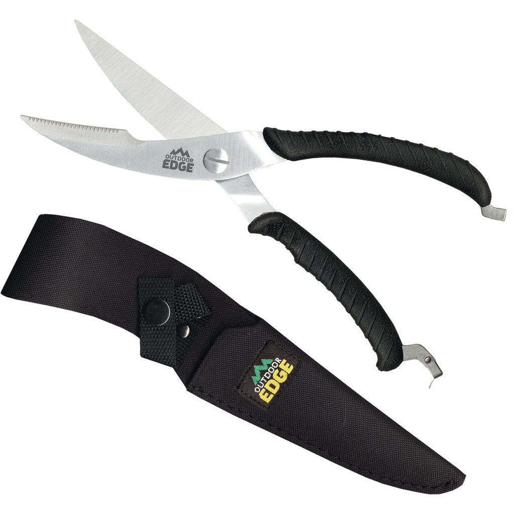 Outdoor Edge SC100 Game Shears 3.5" Stainless Steel Black w/Nylon Sheath