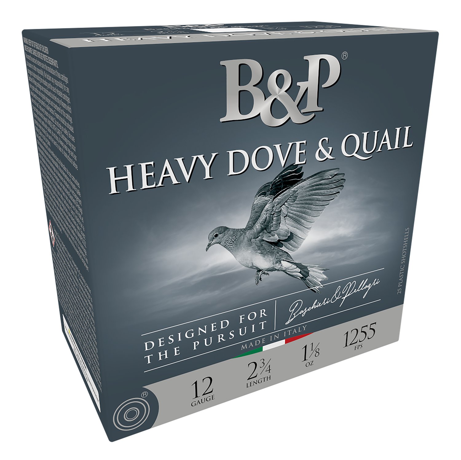 B&P Dove & Quail Shotshells 12 ga 2-3/4 In 1-1/8 oz-#6 1255 fps 25/ct - Baschieri & Pellagri