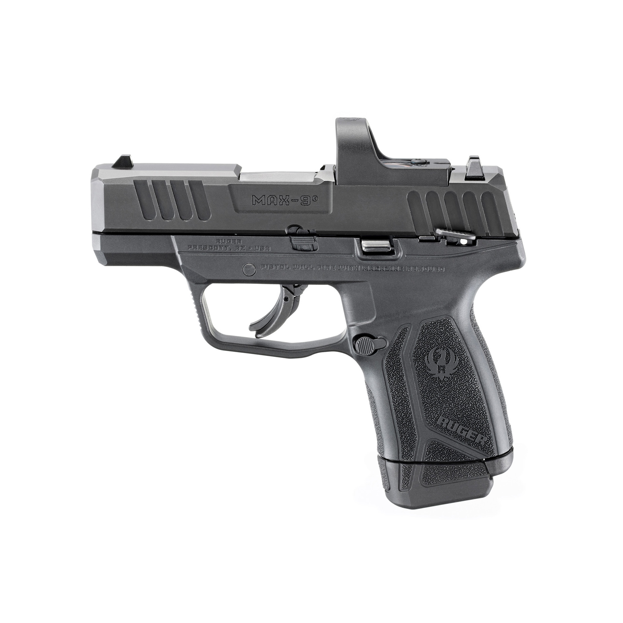 Ruger Max 9 Handgun 9mm Luger 12rd Magazine 3.2 Barrel Black OR with ReadyDot Micro Reflex Sight