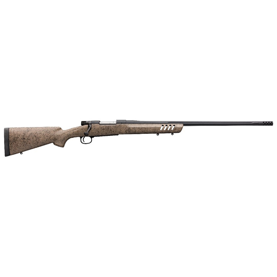 Winchester Model 70 Long Range MB 6.5 PRC Bolt Action Rifle 24" Barrel 3 Rounds Tan/Black Spider Web Composite Stock Matte Blued Finish