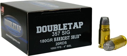 DBLTAP 357 Sig 180Gr HARDCAST 20/1000 357S180HC - DoubleTap Ammunition - 357 SIG
